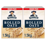 Quaker 100% Wholegrain No Added Sugar good nutrition Rolled Oat Packof  2 x 1.5kg