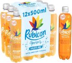 Rubicon Spring Orange Mango Flavoured Sparkling Spring Water Pack of 12x500ml
