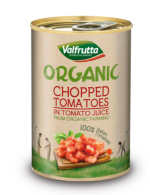 Valfrutta Organic Chopped Tomatoes Pack of 12x400g - Image 2