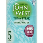 John West No Drain Tuna Steak in Spring Water Pack of 5 x 110g
