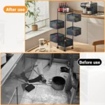 5-Tier Kitchen Metal Rolling Utility Cart Multi-Functional Storage Trolley - Image 6