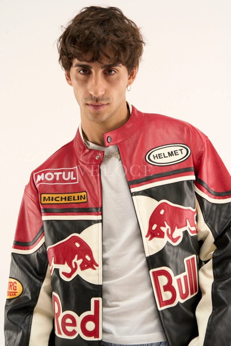 Red Bull Leather Racing Jacket - VELOCE